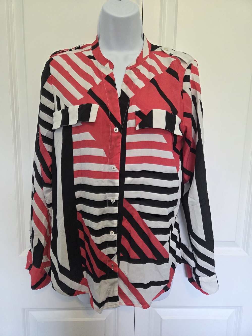 Calvin Klein Geometric Print Button-Down Shirt